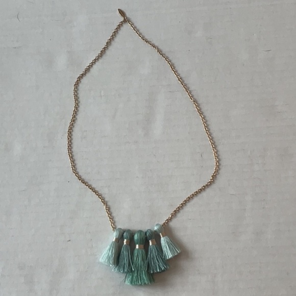 Miss Ivy Pearl turquoise Tassel necklace - Picture 2 of 4